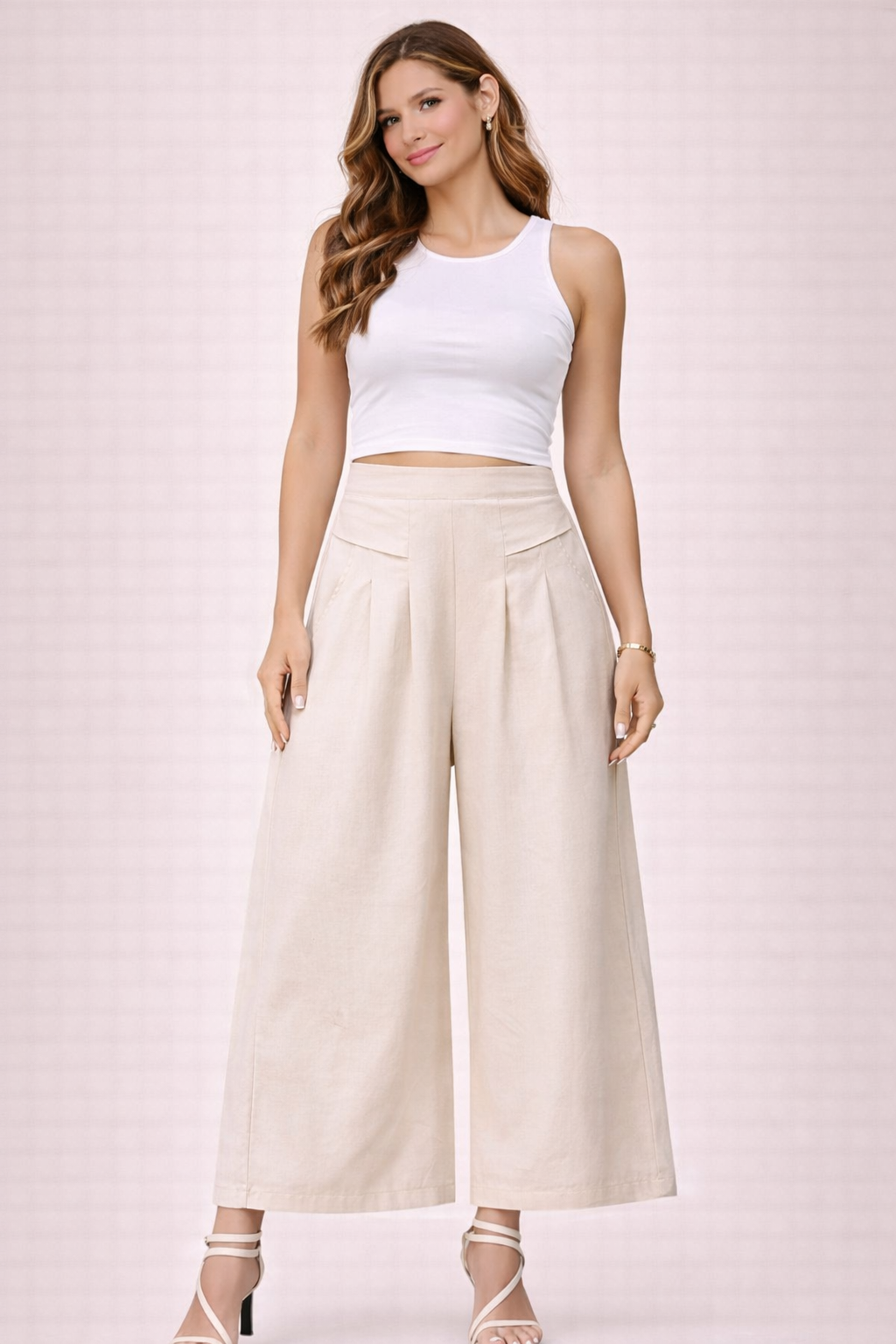 Tina-Pantalones de Lino