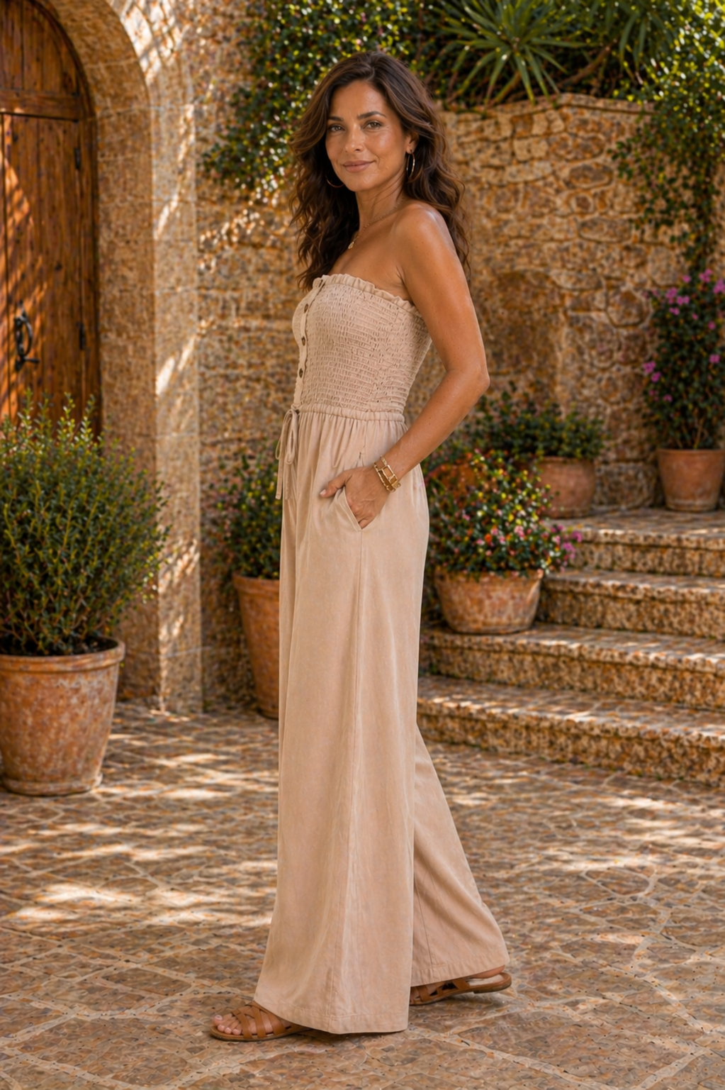 Fabiana | Mono Beige Efecto Figura