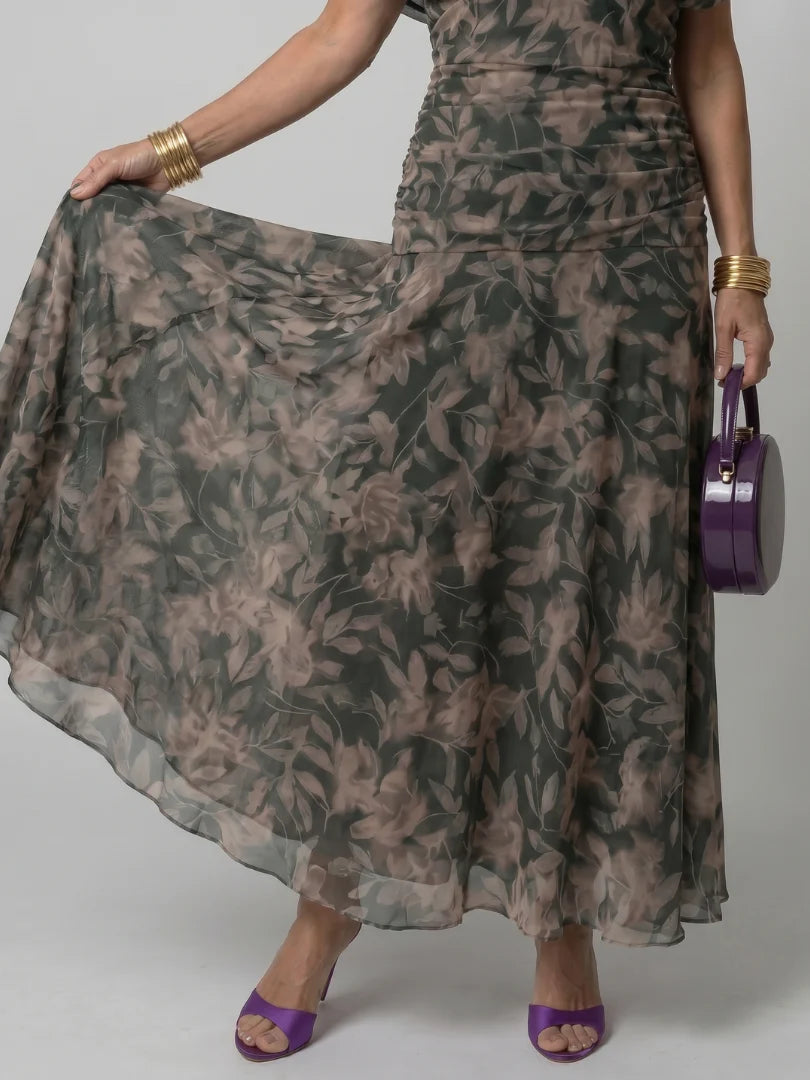 Melisa | Vestido midi fluido con hombros descubiertos