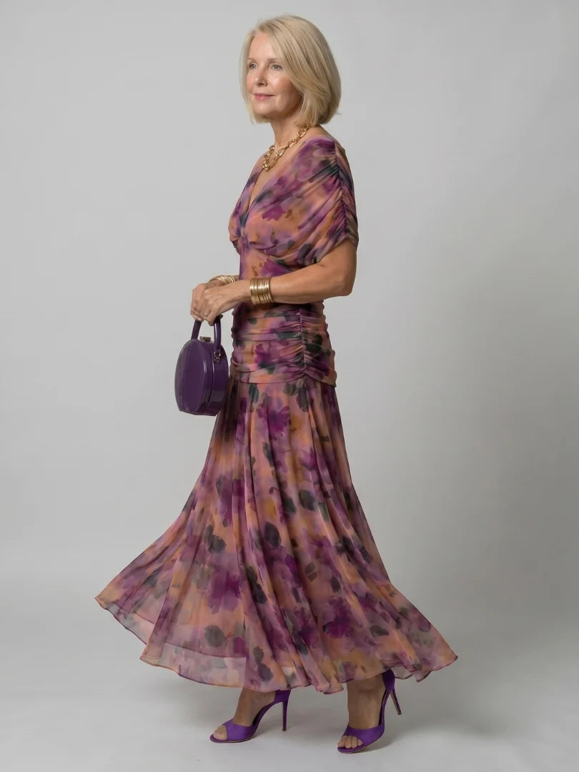 Melisa | Vestido midi fluido con hombros descubiertos