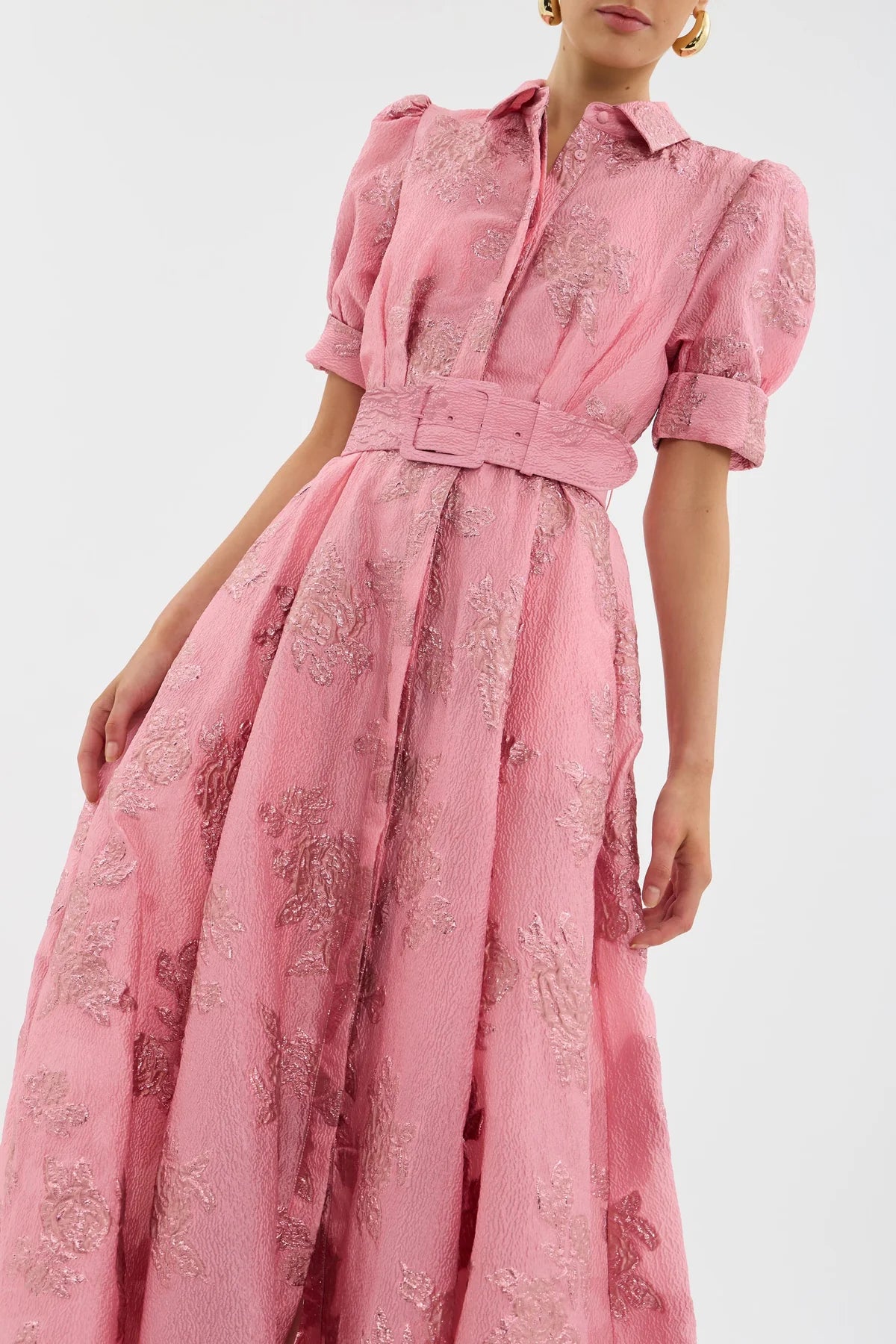 María | Vestido con Mangas Abullonadas Cortas