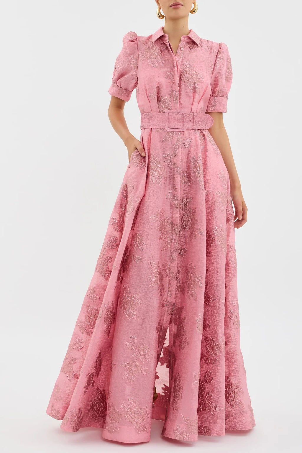 María | Vestido con Mangas Abullonadas Cortas