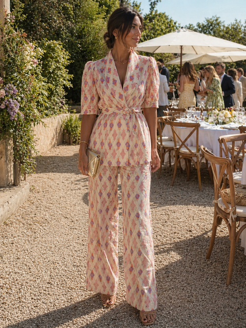 Alida | Elegante set met print
