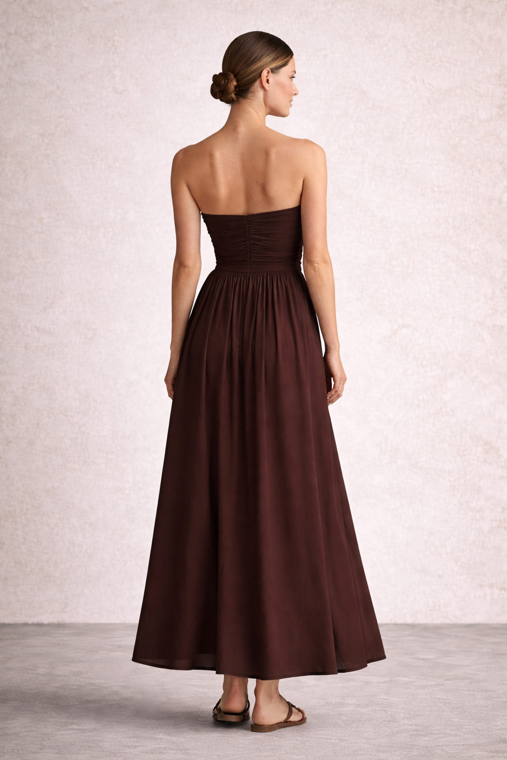 Manuela | Vestido Bandeau Chocolate
