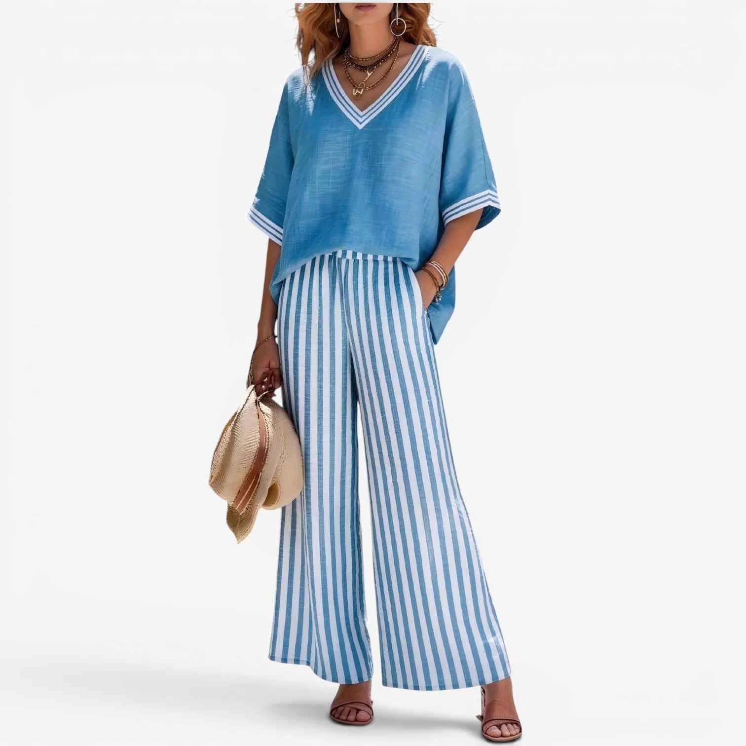 Celia | Conjunto de pantalón de rayas