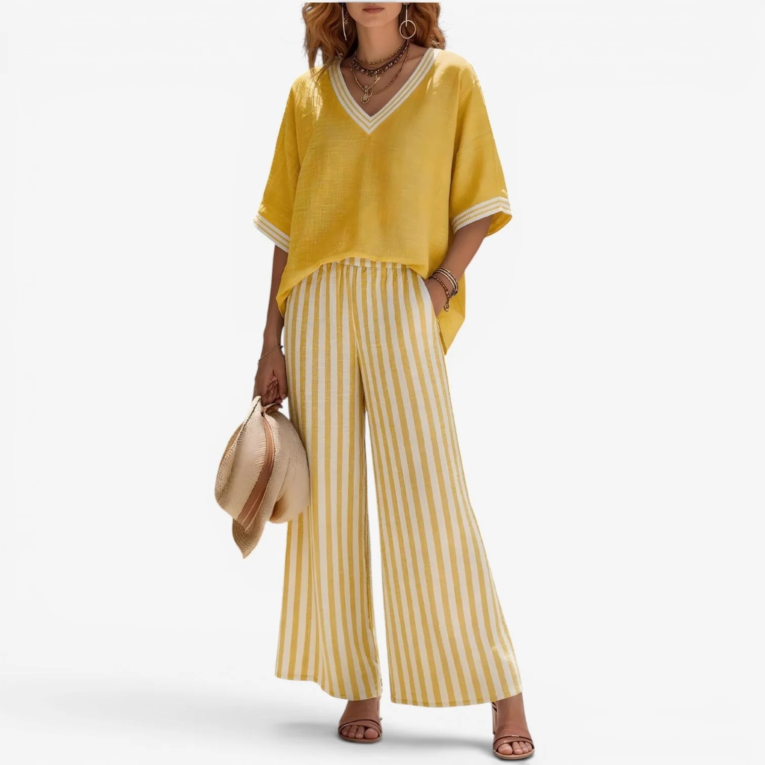 Celia | Conjunto de pantalón de rayas