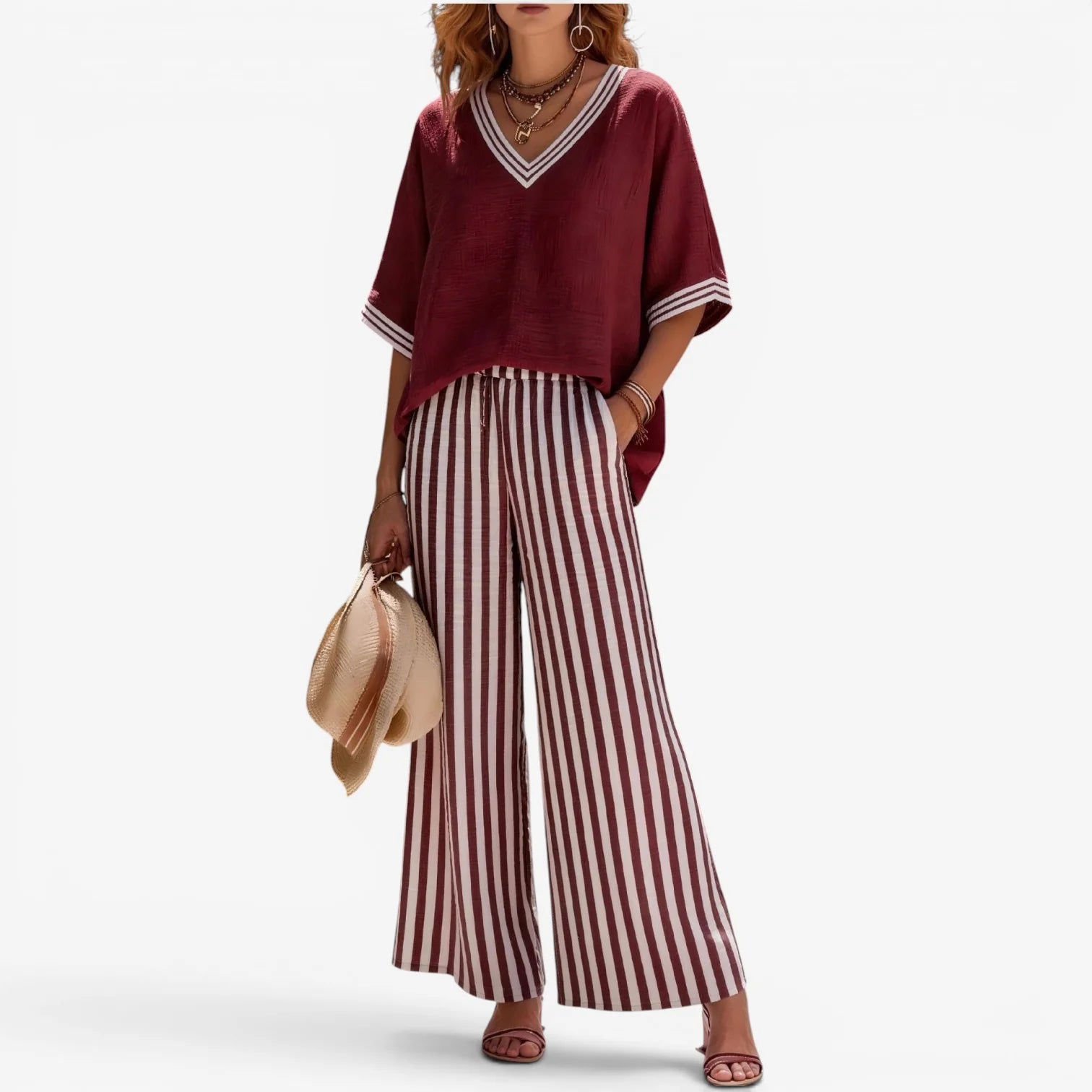 Celia | Conjunto de pantalón de rayas