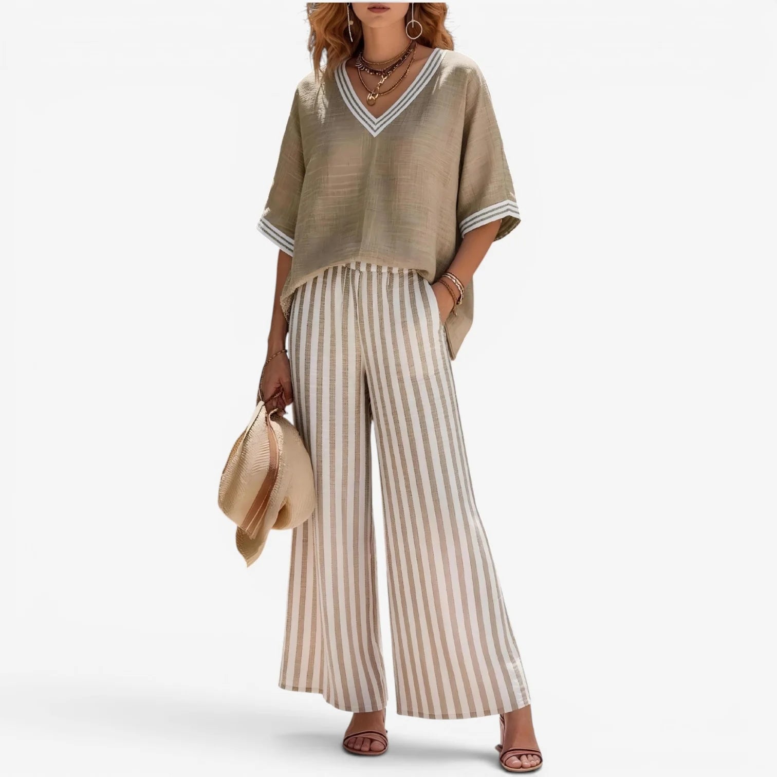 Celia | Conjunto de pantalón de rayas
