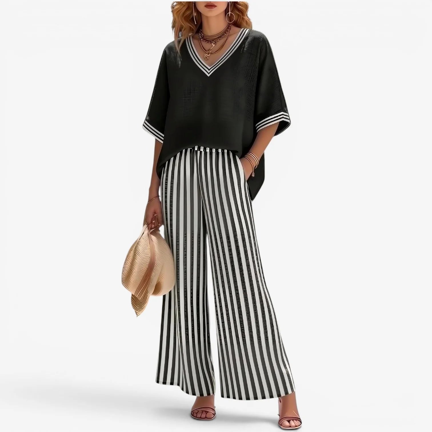 Celia | Conjunto de pantalón de rayas