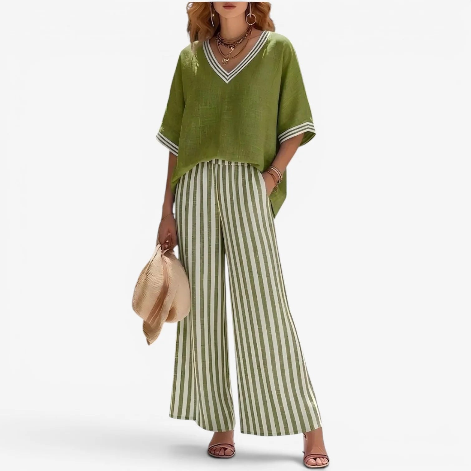 Celia | Conjunto de pantalón de rayas
