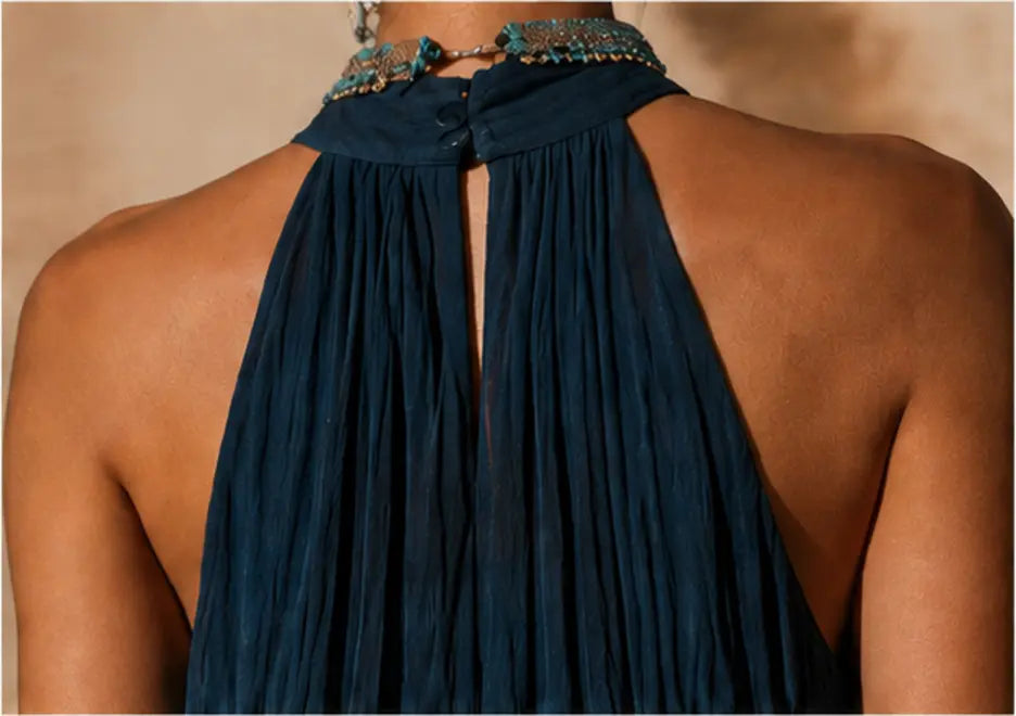 Victoria | Vestido largo con escote halter y degradado